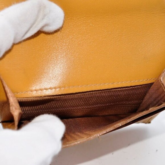 0404221 Celine Macadam Triomphe Clasp Bi-Fold Wallet Leather Brown Logo - Picture 10 of 10